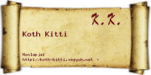 Koth Kitti névjegykártya